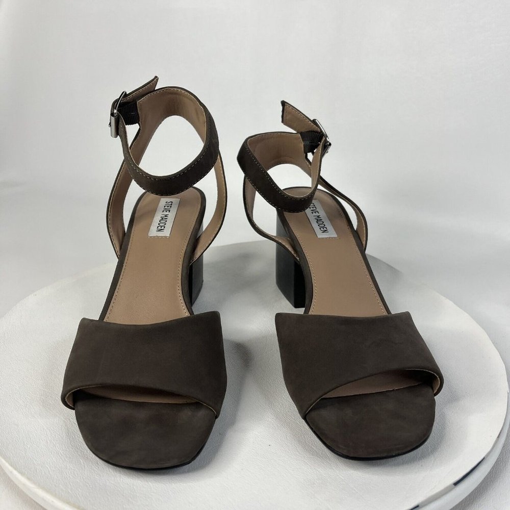 Steve Madden Womens Devlin Taupe Open Toe Suede S… - image 4
